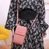 Bolsas de noche Bolsa de teléfono de verano para mujer Cartera de bolsillo al aire libre Crossbody en forma de corazón Pantalla móvil decorativa táctil diaria