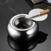 1pc, Stainless Steel Ashtray Creative And Fashionable Round Ashtray With Cover, Perfect For Office, Bar, And Home Room, Household Gadgets, Home Decor