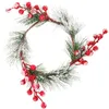 Decorative Flowers Christmas Wreaths For Front Door Artificial Rings Xmas Decor Centerpieces Tables Red Candles