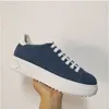 Time Out Sneaker Women Platform Calf Leather Shoes Embossed Bleu White Denim Designer shoes Patchwork Trainers Rubber Flat Outsole Shoes