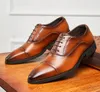 Kwaliteit Men Top kledingschoenen Echt lederen veter trouwkantoor Party Designer Flats mannelijk formele oxford schoenen maat 38-45