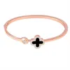 Bijoux simple mode bracelet trèfle porte-bonheur bracelet en alliage pour femmes bracelets en fil d'or rose bangles274v