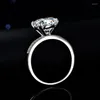 Anelli a grappolo AETEEY 5CT 11mm D Colore Reale Moissanite Anello a quattro punte Puro argento sterling 925 Gioielleria raffinata Regalo di nozze per le donne RI036