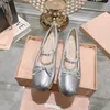 LUXURY M Parijs Ballet Modeontwerper Professionele Dansschoenen 2023 Satijnen ballerina's Platform Strik Ondiepe Mond Enkele Schoen platte sandalen voor dames 05