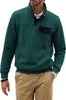 JMIERR Men's Quilted Sweatshirt Casual Long Sleeve Outdoor Stand Collar Button Pullover Sweatshirts