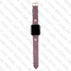 Correa de cuero con patrón de color G de diseñador de lujo para Apple Watch Band Series 6 5 4 3 2 40 mm 44 mm 38 mm 42 mm 49 mm Pulsera para iWatch Bel