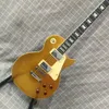 Custom Shop, polvere d'oro Stendyne dietro chitarra elettrica marrone, tastiera in palissandro, hardware cromato, spedizione gratuita