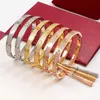 Braccialetti per unghie in argento Bracciale per polsini Bracciale in oro Donna Uomo Diamante Gemma Cacciavite Vite Regalo in acciaio inossidabile di alta qualità De200j