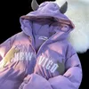 Heren donsparka's Amerikaanse 2023 winterstijl high street kleine duivel brood gewatteerde jas Y2K tops koppels hoodies katoenen jassen herenkleding 231214