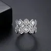 Anéis de casamento Flores Vintage Austrália Strass Zircônia Cúbica Anéis para Mulheres Moda Jóias Pendientes Mujer Presente de Natal UR0658 231214