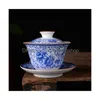 Tea Tureen Gaiwan Dehua Santai tek kase el boyalı Çin geleneksel desen er damla teslimat ev bahçe mutfak yemek çubuğu t dhsuw