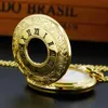 Pocket Watches Luxury Gold Vintage Quartz Watch Womens and Mens smycken Pendant Accessories Reloj Bolsillo Digital 231216