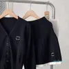 Кардиган с V-образным вырезом, свитер, мини-юбка, женская рубашка с вышивкой в простом стиле, эластичная талия