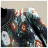 Women's Sweaters Beading Diamonds O-Neck Short Slim Sweater Women Vintage Jacquard Knitted Pullover Korean Fashion Long Sleeve Tops 231215