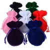 Watch Boxes Cases 50pcs Bag Jewelry Packing Round Velvet Bag 7x9cm Bags Drawstring Gift Pouches 231215