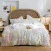 Yatak Setleri Mink Yün Çift Mercan Polar Kış Yatak Çantası Parçası Üzgün ​​Çift Taraflı Peluş Yorgan Kristal Velvet 231216