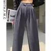 Korean Fashion Women's Pants Winter Plus Velvet Wide Leg Pants Winter Warm Casual Pant High Waist Straight Women Loose Trousers