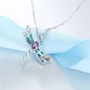 Collier avec pendentif libellule pour femmes, en argent Sterling 925, opale de feu bleue, bijoux pour Lady225x, nouvelle collection