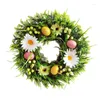 Decorative Flowers Easter Wreath For Front Door Decorated With Artificial Eggs Wreaths Wall Window Farmhouse Indoor Outdoor Decorations