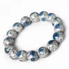 Bangle Natural Blue K2 Jade Volcanic Jasper Woman Bracelet 15mm Round Beads Bracelet Stretch K2 Jade Jewelry AAAAAA