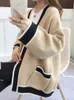 Womens Sweaters Female Sweater White Thick Knitted Cardigans for Woman Oversized Korean Fashion AutumnWinter Long Sleeve Ladies 231216