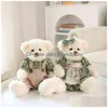 Pluche poppen 2 stuks/lot 26 cm grote teddybeer Peluche Pasangan Cantik Boneka Beruang Gaun Kawaii Lembut voor Anak Perempuan Hadiah Ba Dhtul