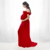 Chiffon Maternity Dress for Photo Maternty Photography Props Off Shoulder Sexig spets gravida klänningar 2024 Kvinnor Elegant lång sjöjungfruklänning