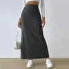 Saias Skorts 2023 Outono e Inverno Mulheres Cintura Alta Sexy Slim Side Costurado Esqui Elegante Quente Longo Esqui Moda Camisola De Malha Meio Comprimento Esqui 231215