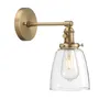 Duvar lambası Fansthy Endüstriyel Tek Sconce Fırçalı Nikel Banyo Vanity Işık Fikstür 5.5 inç Dome berrak cam gölge