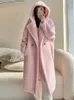 Giubbotti da donna in cotone ispessito femminile Teddy Bear con cappuccio cappotto lungo 2023 inverno coreano semplice per il tempo libero giacca casual atmosfera 231215