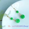 Dangle Earrings Jade For Women Designer 925 Silver Real Amulet Gift Chinese Vintage Natural Gemstones Green Jewelry Beaded Charms