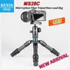 Holders Mini Carbon Fiber Tripod Compact Lightweight Portable Tabletop Stativ med handtagskulhuvud Max belastning 8 kg för DSLR -kameran telefon