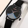 Wristwatches 1pc Women Quartz Watch With Qpc Heart Bracelet Fashion Casual Round Pointer Dainty Black Set 231216