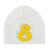 Berets Geebro Fashion Beanies Letter White Cotton Warm Skullies Hats Baby Girl Boy Knitted Solid Color Casual Caps Bonnet