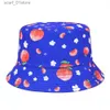 Wide Brim Hats Bucket Hats Summer Floral Print Harajuku Bucket Hat Women Men Fishing Fisherman Hat Outdoor Panama Hip Hop C Bob Femme Gorras 2022L231216