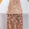 Bordslöpare Sparkle Wedding Table Runner Handtailor Sequin Shiny Rose Gold Luxury For Party Birthday Christmas Saint Valentine's Day Decor 231216