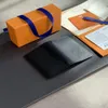 Männer Leder Kurzerbringliche männliche Geldbörsen Geld Clip Kreditkarte Dollar Blau Farbe Pass Brieftaschen Kartenhalter für Mann mit Box235u