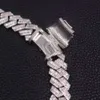 Collane di gioielleria raffinata in argento 925 puro 16mm Vendita collana a catena di gioielli con zirconi Moissanite