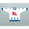 Personnalisé MICHEL MATHIEU 30 LE NATIONAL DE QUEBEC HOCKEY JERSEY- LANCE ET COMPTE NOUVEAU Top Cousu S-M-L-XL-XXL-3XL-4XL-5XL-6XL