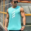 Männer T-Shirts 2023 Neue Männer Tank top Gym Mesh belüftung Workout Fitness sleless hemd männer Pullover Rundhals Sport weste männer UndershL231216