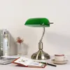 Lampes de table classique vintage banquier lampe couverture en verre vert lampes de bureau chambre étude maison lecture luminaire bureau