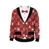 Suéteres para hombres Unisex Ugly Christmas Print Jersey Suéter Forma para hombres Mujeres 3D Sudaderas con capucha divertidas Otoño Invierno Suéteres Jumpers Tops 231215