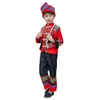 Bühnenkleidung Kinder Altes chinesisches Hmong Miao Kostüm Traditionelles Festival Performance Waer Jungen Print Folk Hanfu Kleid Kleidungsset