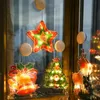Julekorationer LED Sucker Light Decoration Santa Claus Snowman Shaped Lights Window Tree Small 231216