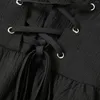 Vestidos casuais feminino retro vestido clássico estilo faculdade preto doce manga longa a linha cintura até festa senhora roupas vestidos