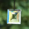 Chandelier Crystal 48MM Clear Laser Geometry Square Faceted Prism Double-holes Glass Sun Catcher Shiny Dangle Charm Lamp Parts