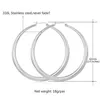 Hoop & Huggie Real 18K Gold Sier Plated Big Hoop Earrings For Women Large Stainless Steel Round Circle Hoops Earring Lightweight No Fa Dhhx7