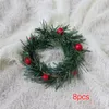 Dekorativa blommor 8x Pillar Candle Ring Wreath Flower Arrangement Greenery Farmhouse For Tabletop Party Home Centerpieces Thanksgiving