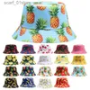 Sombreros de ala ancha Sombreros de cubo Hombres Mujeres Frutas frescas Sombrero de pescador Cereza Limón Piña Plátano Fruta tropical Algodón Sombrero de cubo Bob Gorros Viajes de playa CsL231216