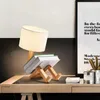 Autre décor à la maison Lampe de table créative en bois forme de robot LED lumières de bureau d'art nordique / protection des yeux lecture chambre bureau veilleuse décor à la maison 231216